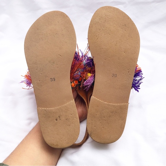 ANTHROPOLOGIE | ELINA LINARDAKI LEATHER DIZZY PARROT SANDALS SIZE 9 - Picture 10 of 10